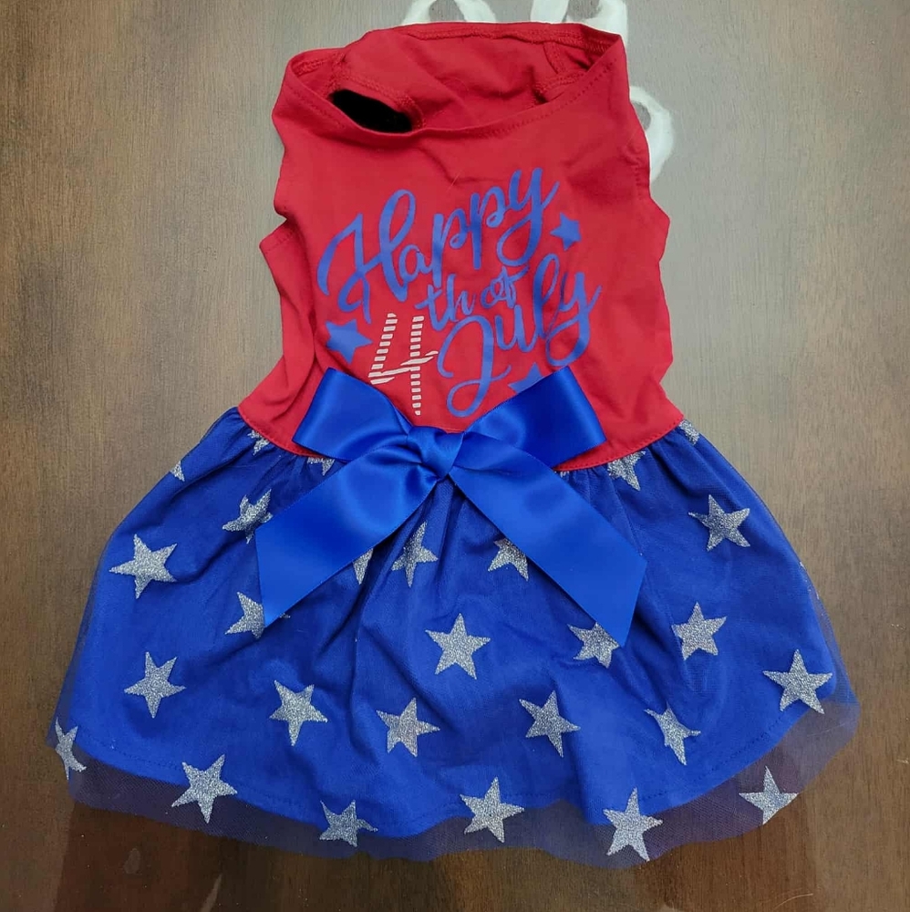 Patriotic Dog Costume - Red and Blue